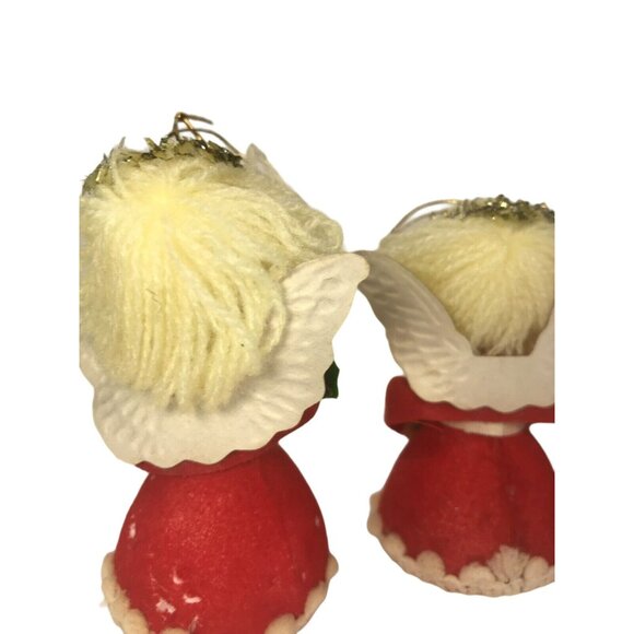 Vintage Blonde Choir Angels Christmas Ornament Decoration Flocked Foam Taiwan - Picture 7 of 12